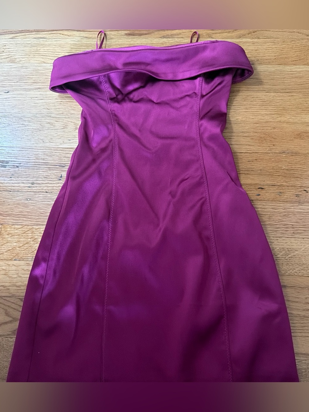 Aritzia Strapless Fuchsia satin Dress